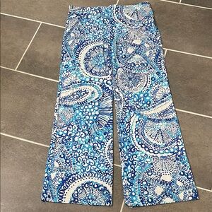 Lilly Pulitzer Georgia May Palazzo Pants Resort White Midnight Blues size Medium